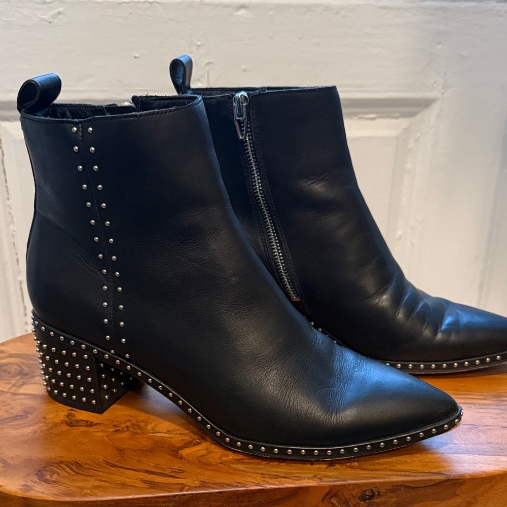 Dolce Vita Black Studded Ankle Boots - Size 9.5